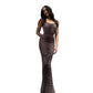 Leopard Print Backless Sling Dress Women