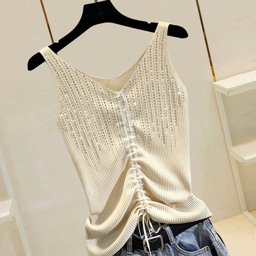 Summer Camisole Women's New Ice Silk Sleeveless Thin Knitted Bottoming Shirt