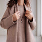 Women's Knitted Sweater And Wide Leg Pants Suit With Same Color Scarf