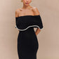 Contrast Color Waist Trimming Ruffles Tube Top Dress