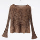 Solid Color Embroidered Long-sleeved Top Handmade Pleated Two-piece Overskirt Suit