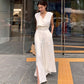 Women's Fashion V-neck Sleeveless Chic Split Jumpsuit
