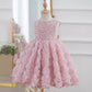 Girls' Sleeveless Sequined Three-dimensional Flower Pettiskirt