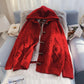 Horn Button Hooded Twist Sweater Jacket