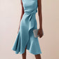 Women's Sleeveless Round Neck Red Temperament Dress