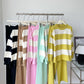 Sweater Patchwork Stripes Round Neck Fashion Loose