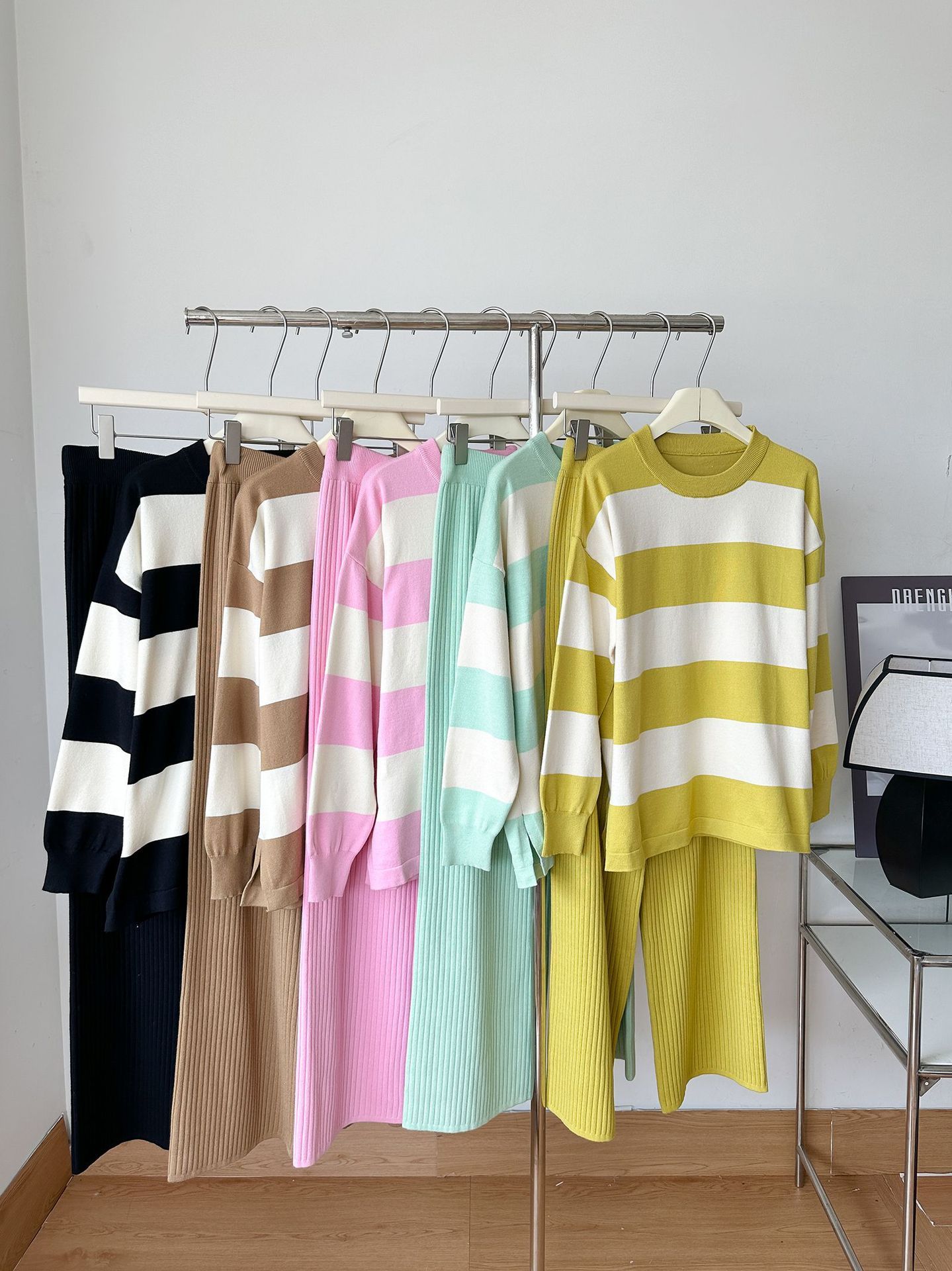 Sweater Patchwork Stripes Round Neck Fashion Loose