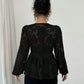 Fashionable Semi-transparent Long-sleeved V-neck Women's Shirt