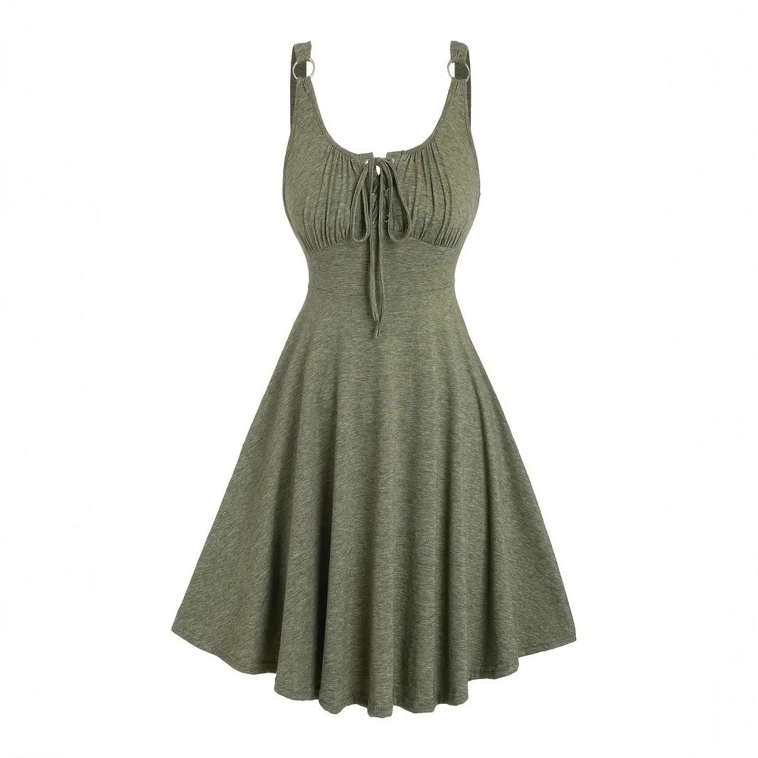 Women's Chest Strap Sleeveless High Waist Dress