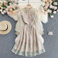 Slim Fit Short Heavy Duty Embroidered Lace Skirt With Fungus Collar
