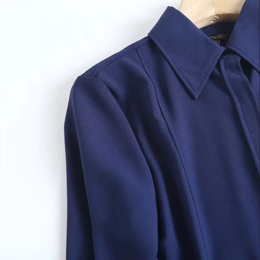 Fashion Women's Wear Lace-up Shirt Dress