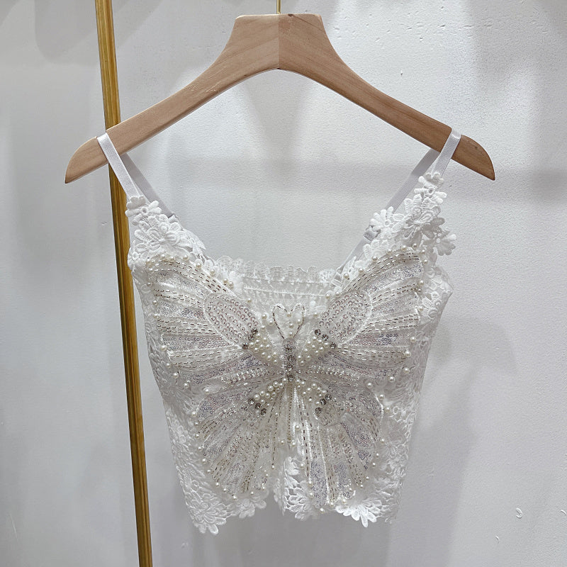 Ladies' Diamond-encrusted Vest With Heavy Industrial Beading Design