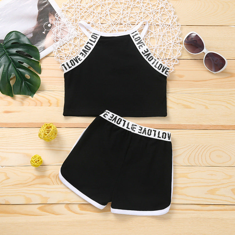 Ensemble deux pièces pour bébé fille, tenue de sport d'été fine, short décontracté et confortable, en pur coton