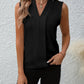 Solid Color V-neck Fashionable All-match Shirt