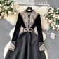 Robe brodée à la machine de style cour vintage française