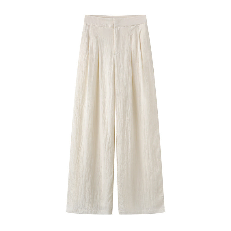 Solid Color Sleeveless Top High Waist Casual Pants Suit