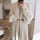 Women's Loose Fitting Knee Length Warm Jacket With Long Sleeves