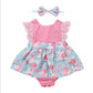 Children's Clothing Infant Lace Fly Sleeve Print Romper Dress