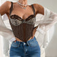 Womens Sexy Leopard-Print Lace Backless Camisole