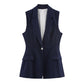 Women's Linen Blend Straight-leg Pants Suit