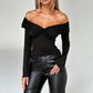 Women's Solid Color Long-sleeved Knitted Top