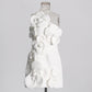 Oblique Shoulder Three-dimensional Flower Design Tight Waist High-grade Short Dress