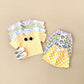 Ensemble deux pièces pantalon à carreaux et motif damier pour enfant