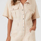 Flip Pocket Tencel Linen Jumpsuit For Women