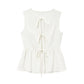 Sleeveless Lace-up Top Loose Drape Flared Pants