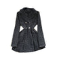 Vintage Double-breasted Waist-cinched Long-sleeve Dress