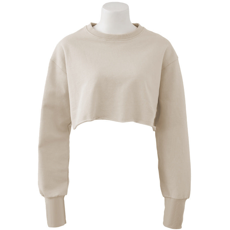 Women's Fashion Solid Color Short Sweatshirt
