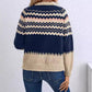 Pull à col rond pour femme, style européen et américain, tricot classique à rayures assorties