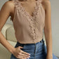 Women's Solid Color Lace Stitching Vest