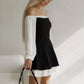 European And American Off-shoulder Flounced Skirt