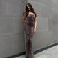 Leopard Print Backless Sling Dress Women