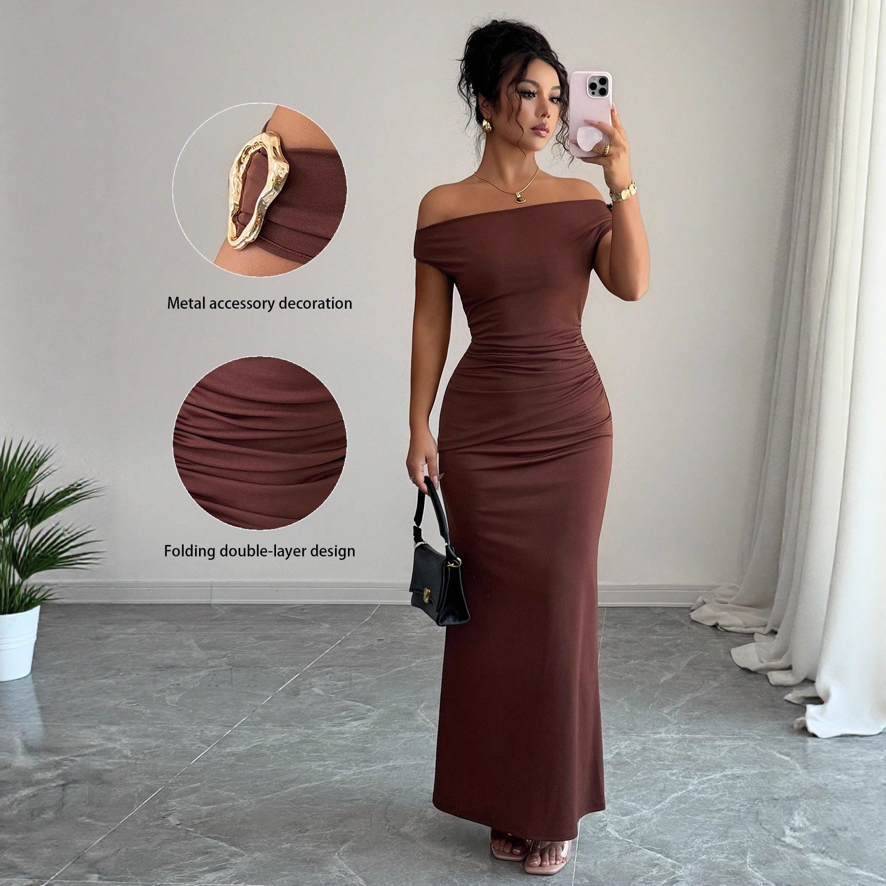Off The Shoulder Form Fitting Dress