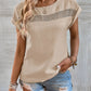 Women's Summer New Casual Solid Color Stitching Lace Top