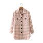 European And American Style Mid-length Woolen Plaid Jacket