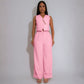 Stylish Minimalist Sleeveless Wide Leg Womens Suit
