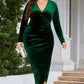 Women's V-neck Dress With Regular Sleeves