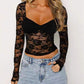 Women's Fashion Lace Long-sleeved Top