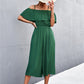 Solid Color One-Shoulder Loose Casual Sling Jumpsuit