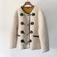 Autumn And Winter New Metal Leather Ring Fur Stitching Casual Fashionable Stylish Coat