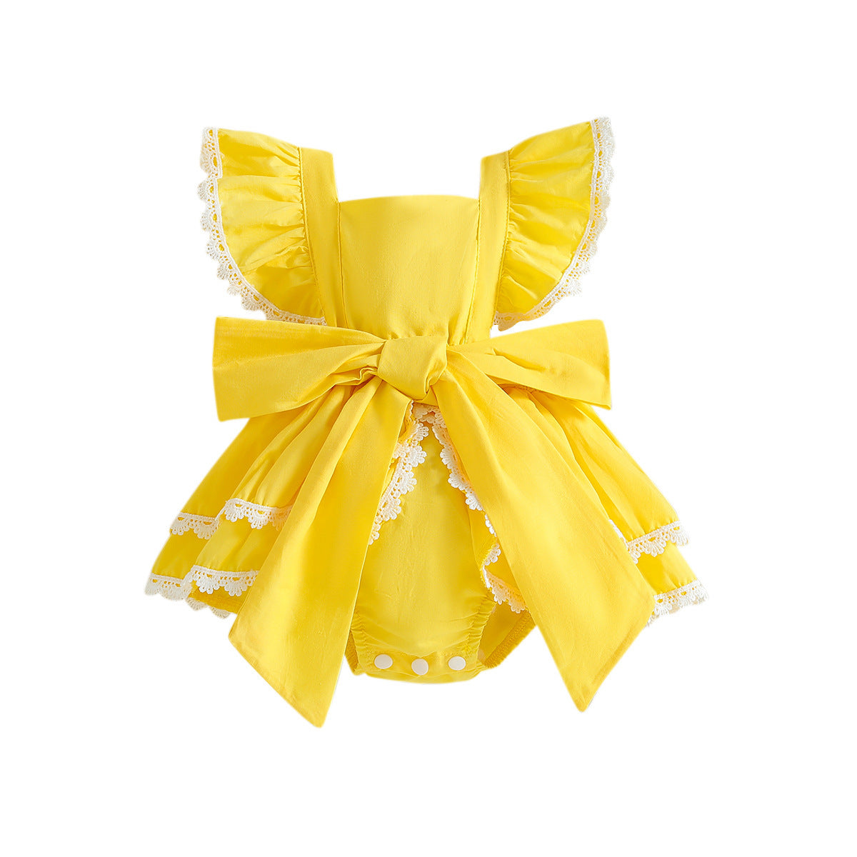 Bow Princess Harper Baby Sweet Lotus Edge Jumpsuit