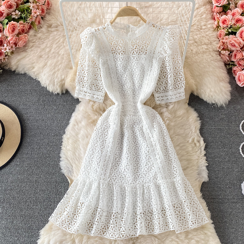Women's Temperament Standing Collar Lace Dress