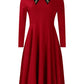 Long Sleeve Lapel Elegant Slimming Large Hem Dress