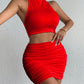 Womens High-End Casual Comfortable Halterneck Bodycon Set