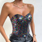 Fashion Sequin Zipper Heavy Industry Tube Top