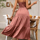 Women's Holiday Pleated Cami Dress Maxi Vacation Beach Outfit
