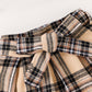 Solid Color Tank Top Plaid Skirt Girls Suit